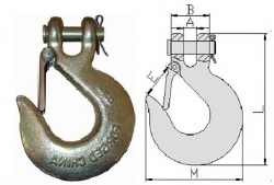 Clevis slip hook with latch